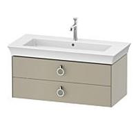 Duravit Meuble sous-vasque Tulip blanc WT435206060 98,4 x 45,8 cm, Taupe Seidenmatt , suspendu, 2 tiroirs avec poignées