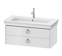 Duravit Meuble sous-vasque Tulip blanc WT435208585 98,4 x 45,8 cm, Weiß Hochglanz , suspendu, 2 tiroirs avec poignées