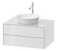 Duravit Meuble sous-vasque Tulip blanc WT498508585 80 x 55 cm, Weiß Hochglanz , suspendu, 2 tiroirs, plaque console 2000
