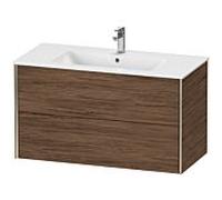 Duravit Meuble sous-vasque XViu XV41270B121 101 x 56 x 48 cm, noyer foncé, 2 tiroirs, suspendu, champagne mat