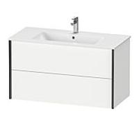 Duravit Meuble sous-vasque XViu XV41270B218 101 x 56 x 48 cm, blanc mat, 2 tiroirs, suspendu, noir mat