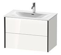 Duravit Meuble sous-vasque XViu XV41340B222 81 x 55,7 x 48 cm, blanc brillant, 2 tiroirs, noir mat