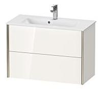 Duravit Meuble sous-vasque XViu XV41790B122 81 x 56 x 39 cm, blanc brillant, 2 tiroirs, suspendu, champagne mat