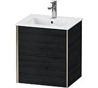 Duravit Meuble sous-vasque XViu XV43150B116 51x42x56cm, 2 tiroirs, suspendu, champagne mat, chêne noir