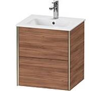 XViu Duravit vasque XV43150B179 51x42x56cm, 2 tiroirs, suspendu, champagne mat, noyer naturel