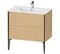 Duravit Meuble sous-vasque XViu XV44820B230 81 x 59,4 x 48 cm, chêne naturel, 2 coulissants, debout, noir mat