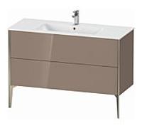 Duravit Meuble sous-vasque XViu XV44840B186 121 x 59,4 x 48 cm, cappucino brillant, 2 coulissants, debout, champagne mat