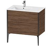 Duravit Meuble sous-vasque XViu XV44860B221 81x48x59,4cm, 2 coulissants, vasque à gauche, noir mat, noyer foncé