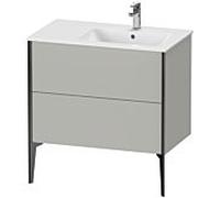 Meuble Pour Lavabo Encastrable Duravit XViu 2 tiroirs, pour lav. droite ME 810mm Gris béton mat/N...
