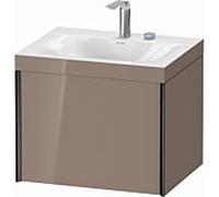 Duravit Meuble sous-vasque XViu XV4609EB286C 60x48cm, 2000 , 2 trous pour robinetterie, noir mat, Rahmen C, cappucino brillant