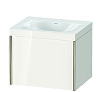 Duravit Meuble sous-vasque XViu XV4609NB122C 60x48cm, 2000 , sans trou pour robinet, champagne mat, Rahmen C, blanc brillant