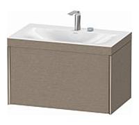 XViu Duravit vasque XV4610EB111C 80x48cm, 2000 , 2 trous pour robinetterie, champagne mat, Cadres C, chêne cachemire
