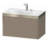 Duravit Meuble sous-vasque XViu XV4610EB111P 80x48cm, 2000 , 2 trous pour robinetterie, champagne mat, Rahmen P, chêne cachemire