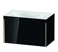Duravit Meuble sous-vasque XViu XV4610NB140C 80x48cm, 2000 , champagne mat, Rahmen C, noir brillant