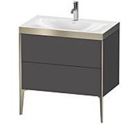 Duravit meuble XViu XV4710OB149P 80x48cm, 2 2000 - out, Match2 trou de coulée, champagne mat, Rahmen P, graphite mat