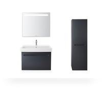 Duravit No.1 armoires mi-hautes, 1 porte, charnières à droite, 400x360x1320mm, 4 étagères en verre, N11308R49490000, Couleur: Graphite mat