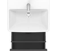 Duravit No.1 bâti-support pour lavabo suspendu, 1 tiroir, 540x426x478mm, avec découpe pour siphon et tiroir intérieur, N14381049490000, Couleur: Décor graphite mat