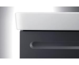 Duravit No.1 ensemble de meubles 500, y compris lavabo, meuble sous-lavabo avec butée à gauche, miroirs, N10151L49490000, Couleur: Décor graphite mat