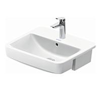 Duravit No. 1 lavabo semi-encastré 03765500002 55x46cm, avec trou pour robinetterie, trop-plein, rangée de trous pour robinetterie, blanc