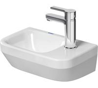 Duravit No.1 lave-mains, avec trou pour robinetterie, sans trop-plein, 360x220mm, gauche, dessous émaillé, blanc, 07453600412