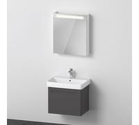 Duravit No.1 Ensemble de meubles 650, incl. lavabo, meuble sous-lavabo, armoire de toilette avec charnières à gauche, N10157L49490000, Couleur: Décor graphite mat