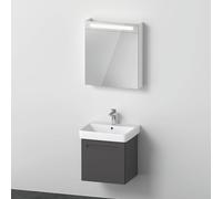 Duravit No.1 Ensemble de meubles 550, comprenant lavabo, meuble sous-lavabo, armoire de toilette avec charnières à gauche, tiroir intérieur, découpe siphon, N10163L49490000, Couleur: Décor graphite ma