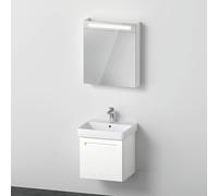 Duravit No.1 Ensemble de meubles 550, comprenant lavabo, meuble sous-lavabo, armoire de toilette avec charnières à droite, tiroir intérieur, découpe siphon, N10163R18180000, Couleur: Décor blanc mat