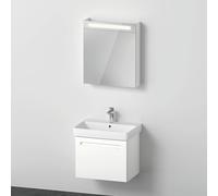 Duravit No.1 Ensemble de meubles 650, comprenant lavabo, meuble sous-lavabo, armoire de toilette avec charnières à gauche, tiroir intérieur, découpe siphon, N10167L18180000, Couleur: Décor blanc mat