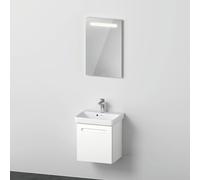 Duravit No.1 Ensemble de meubles 500, incl. lavabo, meuble sous-lavabo avec charnières à droite, miroir, N10151R18180000, Couleur: Décor blanc mat