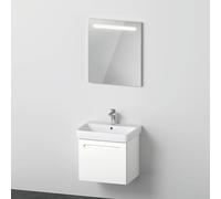 Duravit No.1 Ensemble de meubles 600, comprenant lavabo, meuble sous-lavabo, miroir, tiroir intérieur, découpe siphon, N10164018180000, Couleur: Décor blanc mat