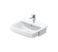 Duravit non. 2000 lavabo semi-encastré 03765500002 55x46cm, avec trou pour robinetterie, trop-plein, rangée de trous pour robinetterie, blanc