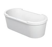 Duravit Baignoire ovale Starck 190x90cm, sur pieds, deux fonds inclinés, 700012, avec cadre et couvercle en acrylique