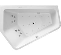 Duravit Paiova 5 Bain à remous, à encastrer, angle à gauche, double dos inclinés à gauche, bâti-support, vidage et trop-plein, système Combi P, 1900x1400mm, 760392000CP1000