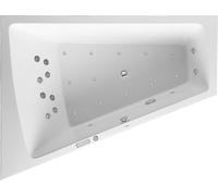 Duravit Paiova Bain à remous, à encastrer, simple dos à gauche, bâti-support, vidage et trop-plein chromés, Combi-Système E, 1800x1400mm, 760216000CE1000