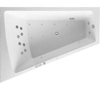 Duravit Paiova Bain à remous, simple dos à gauche, habillage acrylique moulé, bâti-support, garniture de vidage et de trop-plein chrome, système Combi E, 1700x1300mm, 760266000CE1000