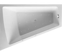 Duravit Paiova Bain à remous, simple dos à gauche, habillage acrylique moulé, bâti-support, garniture de vidage et de trop-plein chrome, Air-System, 1800x1400mm, 760268000AS0000