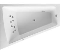Duravit Paiova Bain à remous, simple dos à gauche, habillage acrylique moulé, bâti-support, garniture de vidage et de trop-plein chromée, système Jet, 1800x1400mm, 760268000JS1000
