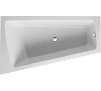 Duravit Paiova Bain à remous, simple dos à gauche, habillage acrylique moulé, bâti-support, garniture de vidage et de trop-plein chrome, Air-System, 1700x1000mm, 760264000AS0000