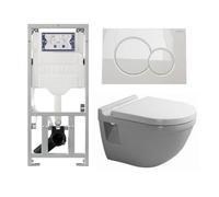 Duravit Philippe Starck 3 pack toilette à chasse directe réservoir encastré set plaque de commande blanc 0314994/0314757/0701131/0700518/