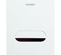 Plaque de commande DuraSystem A2 électronique pour urinoir, avec fonction de nettoyage, 130x150 mm, zinc moulé, WD5007013000, Couleur: Panneau frontal en zinc moulé sous pression, blanc