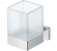 Duravit porte-verre carré 0099511000 7 x 10 cm, verre blanc mat, support chromé