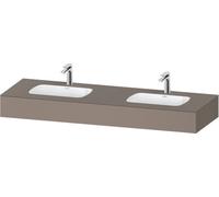 Duravit Qatego lavabo encastré avec console, 1600x550x170mm, lavabo double, QA4695043430000, Couleur: Basalte mat