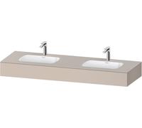 Duravit Qatego lavabo encastré avec console, 1600x550x170mm, lavabo double, QA4695091910000, Couleur: Taupe mat