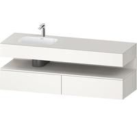 Duravit Qatego lavabo encastré avec meuble sous-lavabo en console, 1600x550x600mm, niche blanc supermatt, vasque à gauche, QA4795084840000, Couleur: Blanc Supermatt