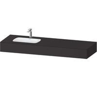 Duravit Qatego lavabo encastré avec console, 1600x550x170mm, vasque à gauche, QA4693080800000, Couleur: supermatt en graphite