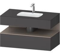 Duravit Qatego lavabo encastré avec meuble sous-lavabo en console, 1000x550x600mm, niche basalte mat, QA4786043490010, Couleur: Graphite mat/avec éclairage de niche