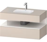 Duravit Qatego lavabo encastré avec meuble sous-lavabo en console, 1000x550x600mm, niche blanc brillant, QA4786022830000, Couleur: taupe supermatt
