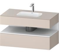 Duravit Qatego lavabo encastré avec meuble sous-lavabo en console, 1000x550x600mm, niche blanc mat, QA4786018910010, Couleur: Taupe mat/avec Ã©clairage de niche