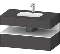 Duravit Qatego lavabo encastré avec meuble sous-lavabo en console, 1000x550x600mm, niche blanc mat, QA4786018490010, Couleur: Graphite mat/avec éclairage de niche