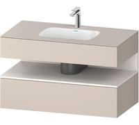 Duravit Qatego lavabo encastré avec meuble sous-lavabo en console, 1000x550x600mm, niche blanc supermat, QA4786084910000, Couleur: Taupe mat
